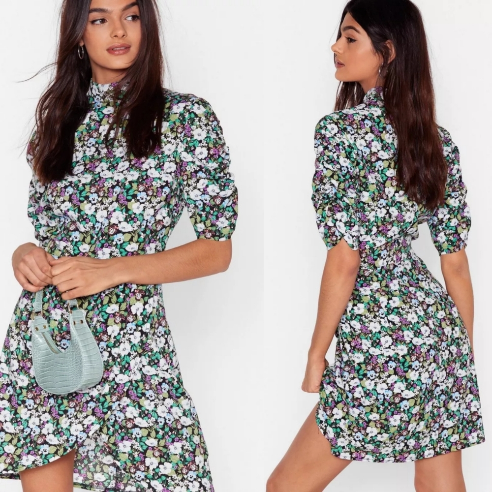 Nasty Gal Bloom To Grow Floral Mini Dress Size 4
